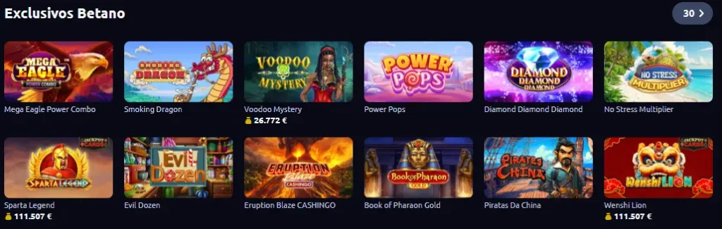 Biblioteca de jogos de mesa, slots e casino ao vivo